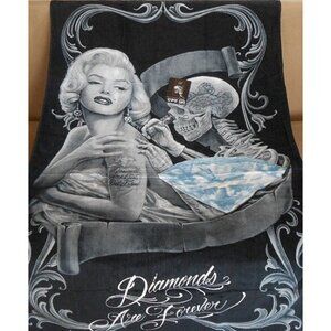 New Marilyn Monroe Diamonds Are Forever Beach Pool Gift Towel Skeleton & Tattoo